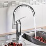 Rubinetto monocomando per lavello GROHE Wave Cosmopolitan, beccuccio alto da 1/2" - vista tecnica