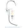 Rubinetto monocomando per lavello GROHE Wave Cosmopolitan, beccuccio alto da 1/2" - vista tecnica