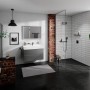 hansgrohe Rainfinity Supporto a parete Porter 500 con mensola e porta-doccia a sinistra - vista tecnica