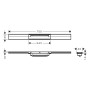 hansgrohe RainDrain Flex Fertigset Duschrinne 70 cm, kürzbar - technische Ansicht