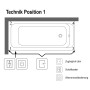 Villeroy & Boch Architectura Solo Badewanne 160 x 70 cm, Airpool Entry, Technik Position 1 - Detailansicht