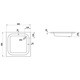 Piatto doccia LAUFEN Platina 90 x 90 cm senza Antislip