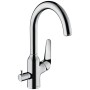 hansgrohe Focus M42 Miscelatore monocomando per cucina 220, valvola di arresto per apparecchi, 1jet