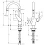 hansgrohe Focus M42 Miscelatore monocomando per cucina 220, valvola di arresto per apparecchi, 1jet - vista dettagliata