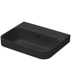 Lavabo surélevé Duravit Happy D.2 Plus 50 cm, anthracite mat, avec trop-plein, sans trou de robinet