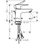Robinet de lavabo monocommande hansgrohe Talis E 80 LowFlow avec bonde - vue détaillée