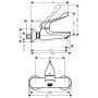 Miscelatore monocomando da appoggio per lavabo hansgrohe Novus Care con leva extra lunga - vista dettagliata