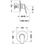 Duravit No. 1 Einhebel-Brausemischer Unterputz mit Grundkörper - Produktansicht