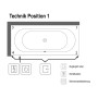Villeroy & Boch Loop & Friends Oval Duo-Badewanne 180 x 80 cm, Airpool Entry, Technik Position 1 - Detailansicht