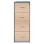 Wolfstahl Hängeregistraturschrank einbahnig 4 Schubladen 40 x 62 x 132 cm silber-ahorn - Detailansicht