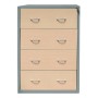 Wolfstahl Hängeregistraturschrank doppelbahnig 4 Schubladen 76 x 62 x 132 cm silber-ahorn - Detailansicht