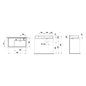 Vasque à poser LAUFEN Kartell by LAUFEN 90 x 46 cm, avec 2 trous de robinet, tablette à gauche
