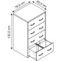 Wolfstahl Hängeregistraturschrank doppelbahnig 4 Schubladen 76 x 62 x 132 cm silber-ahorn - Produktansicht