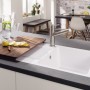 Lavello incasso Villeroy & Boch Siluet 50 Flat, vasca a destra, scarico con azionamento manuale - vista tecnica