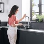 Miscelatore monocomando per cucina hansgrohe Metris Select M71 320, beccuccio estraibile, 1getto - vista tecnica