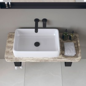 Ensemble de consoles en pierre Duravit Qatego avec lavabo, console et support de console 100 x 45 cm