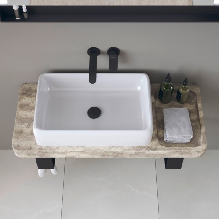 Ensemble de consoles en pierre Duravit Qatego avec lavabo, console et support de console 100 x 45 cm