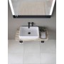 Ensemble de consoles en pierre Duravit Qatego avec lavabo, console et support de console 100 x 45 cm - vue technique