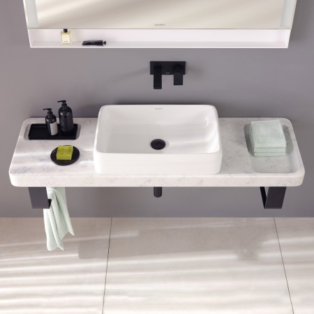 Ensemble de consoles en pierre Duravit Qatego avec lavabo, console et support de console 140 x 45 cm