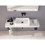 Ensemble de consoles en pierre Duravit Qatego avec lavabo, console et support de console 140 x 45 cm - vue technique