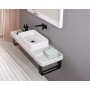 Ensemble de consoles en pierre Duravit Qatego avec lavabo, console et support de console 140 x 45 cm - vue technique
