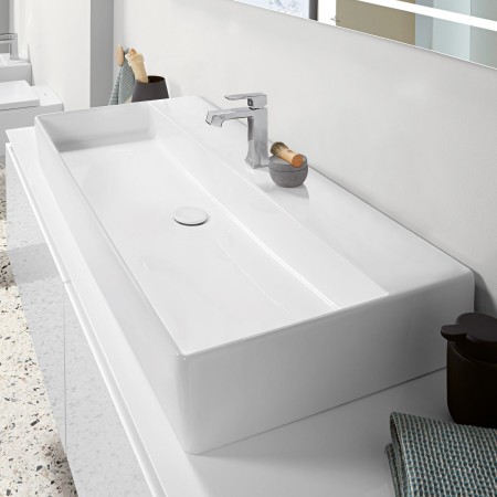 Villeroy & Boch Memento 2.0 Lavabo 120 cm con 1 foro per rubinetto, senza troppo pieno