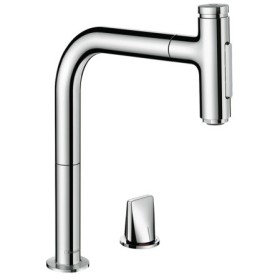 Miscelatore monocomando a due fori hansgrohe Metris Select M71 200, doccetta estraibile, 2 getti, sBox
