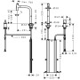 Miscelatore monocomando a due fori hansgrohe Metris Select M71 200, doccetta estraibile, 2 getti, sBox - vista dettagliata