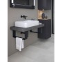 Ensemble de consoles en pierre Duravit Qatego avec lavabo, console et support de console 100 x 45 cm - vue technique