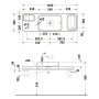 Ensemble de consoles en pierre Duravit Qatego avec lavabo, console et support de console 140 x 45 cm - vue détaillée