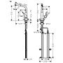 Rubinetto monocomando per cucina hansgrohe Metris M71 320, beccuccio estraibile, 1getto, sBox - vista dettagliata