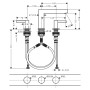 Robinet de lavabo 3 trous hansgrohe Finoris 110 avec bonde Push-Open