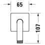 Duravit Brausearm gebogen 21 cm, mit eckiger Rosette - Detailansicht