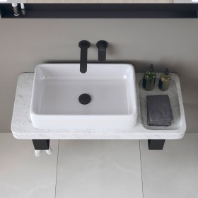 Ensemble de consoles en pierre Duravit Qatego avec lavabo, console et support de console 100 x 45 cm