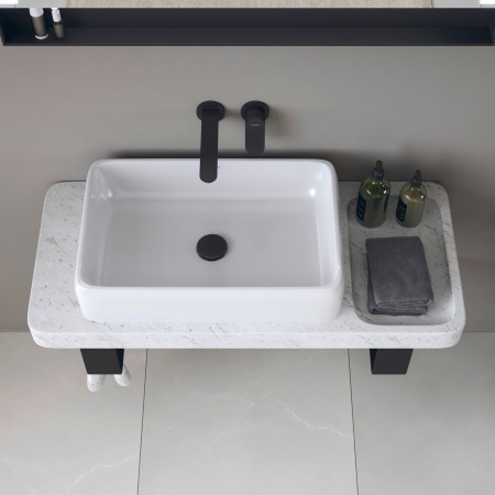 Ensemble de consoles en pierre Duravit Qatego avec lavabo, console et support de console 100 x 45 cm