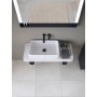 Ensemble de consoles en pierre Duravit Qatego avec lavabo, console et support de console 100 x 45 cm - vue technique