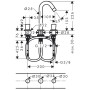 Rubinetteria per lavabo a 3 fori hansgrohe Logis - vista dettagliata