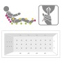 Vasca duo Villeroy & Boch Subway 190 x 90 cm, Special Combi Pool Active, Posizione 2, con scarico Trio - vista tecnica
