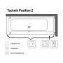 Vasca duo Villeroy & Boch Subway 190 x 90 cm, Special Combi Pool Active, Posizione 2, con scarico Trio - vista dettagliata