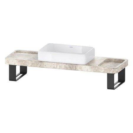 Ensemble de consoles en pierre Duravit Qatego avec lavabo, console et support de console 140 x 45 cm