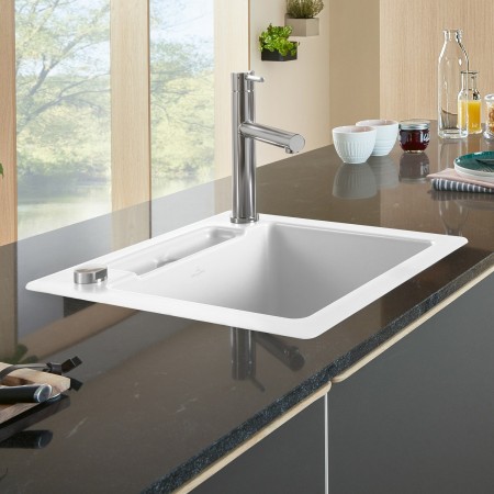 Lavello incasso Villeroy & Boch Siluet 50 S Flat, scarico con azionamento a leva, reversibile