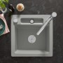 Lavello incasso Villeroy & Boch Siluet 50 S Flat, scarico con azionamento a leva, reversibile - vista tecnica