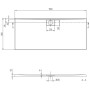 Receveur de douche Villeroy & Boch Architectura Metalrim 180 x 80 x 4,8 cm