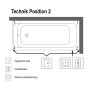 Villeroy & Boch Architectura Solo Badewanne 170 x 75 cm, Airpool Entry, Technik Position 2 - Detailansicht