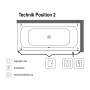 Villeroy & Boch Loop & Friends Square Duo Badewanne 180 x 80 cm, Combipool Entry, Technik Position 2 - Detailansicht