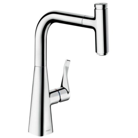 Rubinetto monocomando per cucina hansgrohe Metris Select M71 240, beccuccio estraibile, 1getto