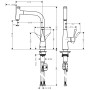 Rubinetto monocomando per cucina hansgrohe Metris Select M71 240, beccuccio estraibile, 1getto - vista dettagliata