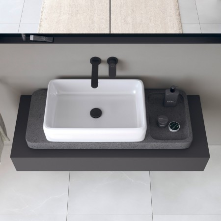Ensemble de consoles en pierre Duravit Qatego avec lavabo et console 100 x 41 cm
