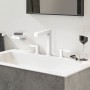 Robinet de lavabo à trois trous hansgrohe Finoris 160 avec bonde Push-Open - photo produit