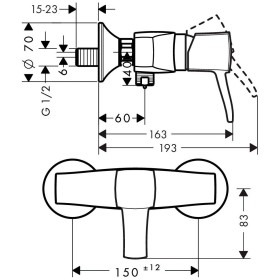Miscelatore doccia a incasso monocomando hansgrohe Metropol Classic